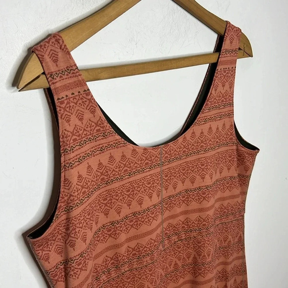 L.L.Bean Sleeveless Tank Dress Geometric Tribal Print Stretch Travel Casual - Picture 6 of 10